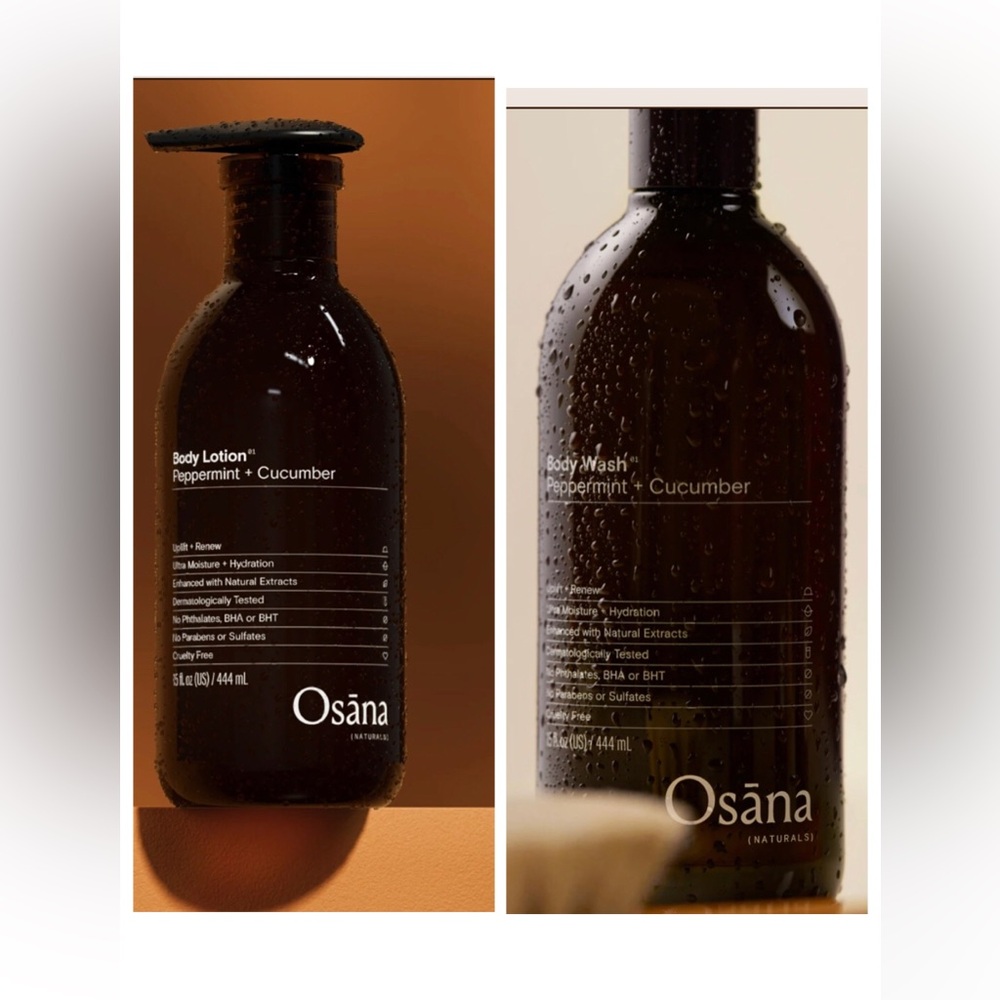 Osana 2pack Peppermint + Cucumber Body Wash and Body Lotion brand new